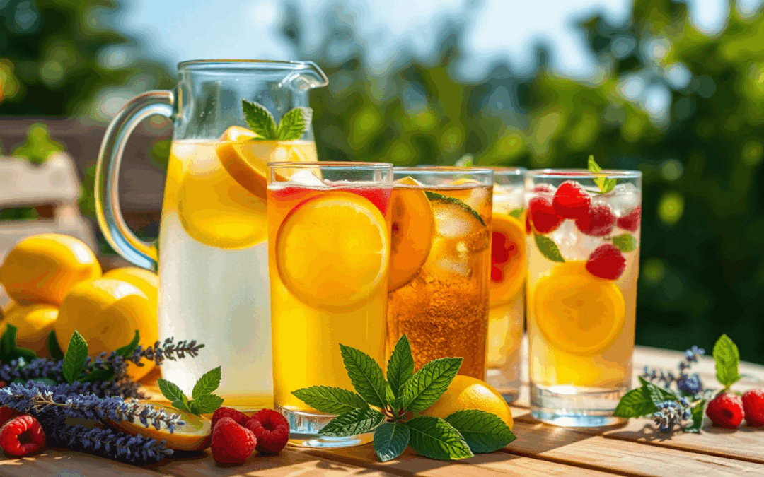 Házi limonádé, jeges tea és gyümölcsvíz tisztított vízből: cukros üdítők helyett